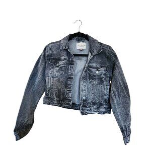 Vintage-Style Ashley Vintage Charm Denim Jacket Acid Wash Cropped Fit Womens S